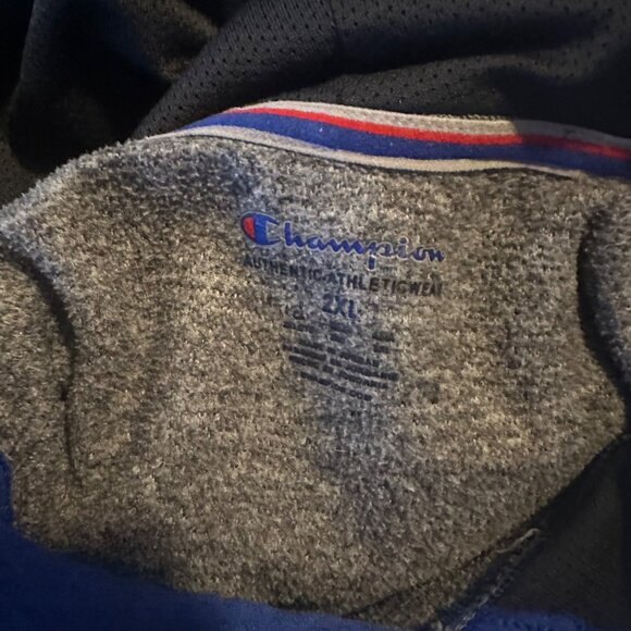 Champion grey and blue spell out hoodie size 2XL - Picture 3 of 7
